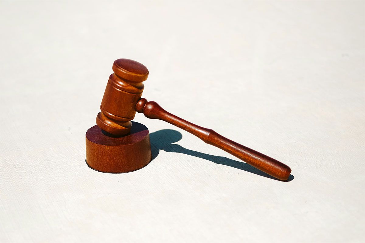 Gavel on white background